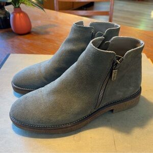 Size 37 Suede Ankle Boots in Olive/Gray